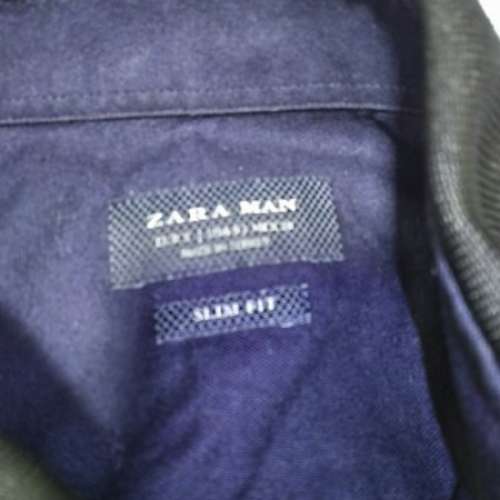 90%New新Zara Mens Shirt Blue Black Color Slim fit藍黑色厚身超修身恤衫