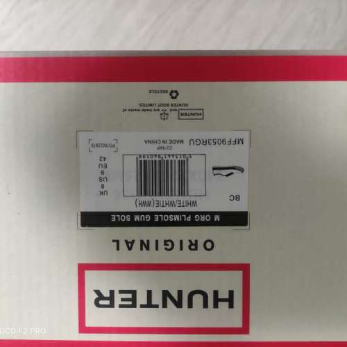 全新Hunter男裝膠水腳落雨免濕