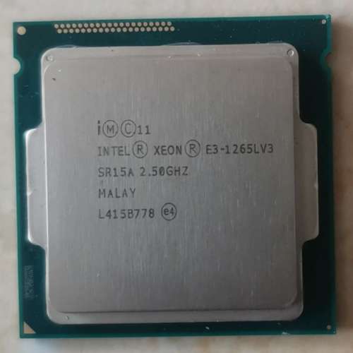 LGA1150 四代Intel Xeon E3-1265L V3 處理器性能約等於i7 4790