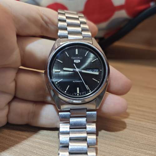 SEIKO 5 罕見 精工5號 5仔 vintage 格仔面 黑色自動機械錶