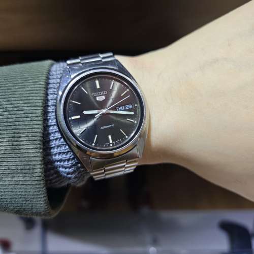 SEIKO 5 罕見 精工5號 5仔 vintage 格仔面 黑色自動機械錶