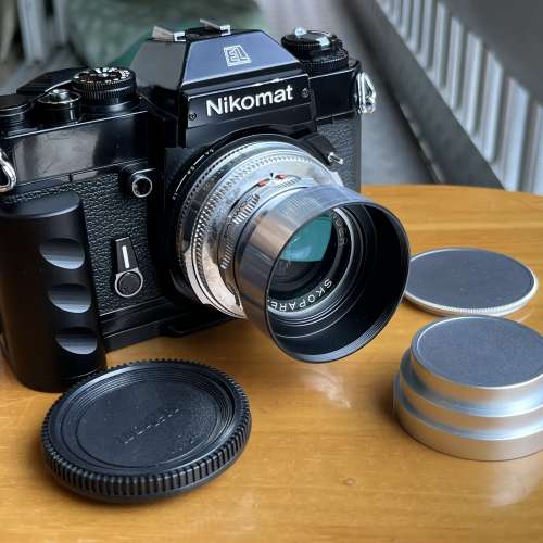 Voigtlander 35mm f/3.4+Nikomat EL black body with Metal Handle