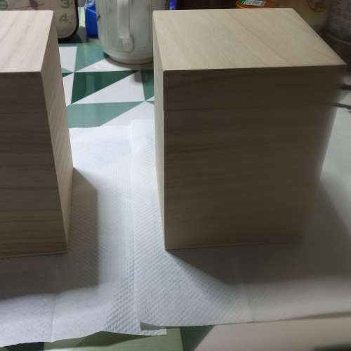 有蓋 方形木盒一對