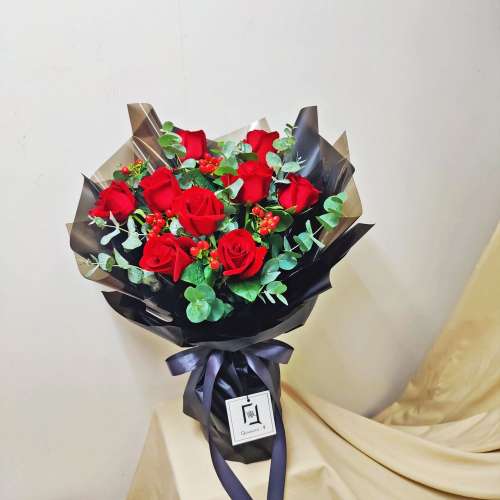 [門市自取][QuadrupleFlower]💐❤️✨ 純粹真愛 | 紅玫瑰鮮花花束 情人節花束 Vale...