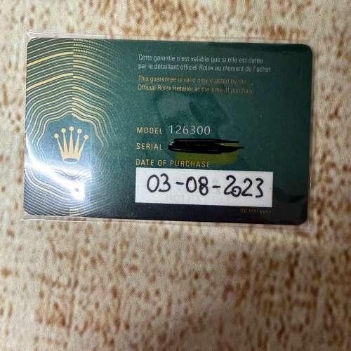 Rolex date just 126300