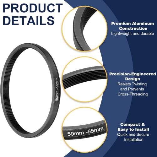 59mm - 55mm Aluminum Step Down Ring (濾鏡接環)