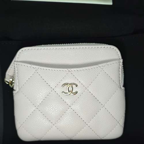 全新CHANEL粉色細號銀包