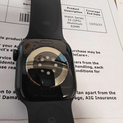 80%新 香港行貨 黑色 Apple Watch S10 42MM GPS 有AppleCare+ 無盒