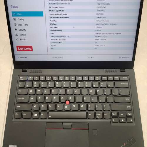 Lenovo X1 Carbon/14.1&rdquo;LED/ i5-10210U 1.60GHz/ 8GB DDR4 RAM/ 512GB M.2 SSD/90...