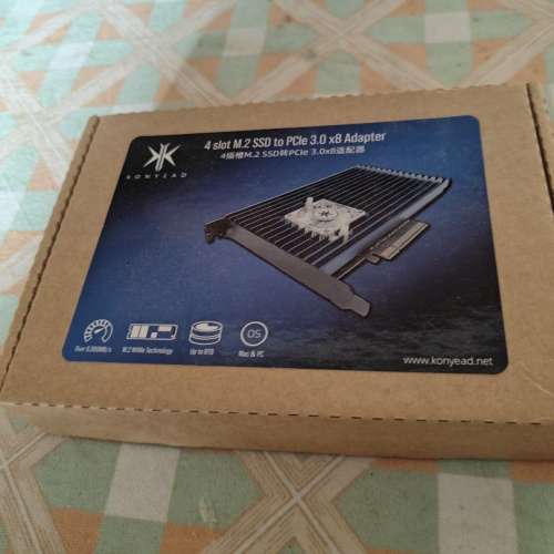 KONYEAD 4槽 M.2 SSD 轉 PCIe 3.0 x8 轉接卡