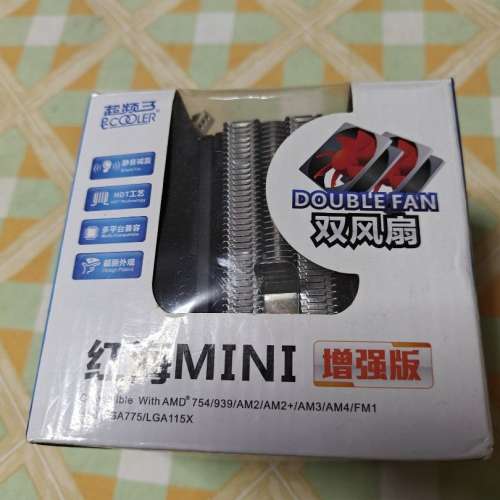 超频3 紅海 mini 双風扇散熱器 117mm 高