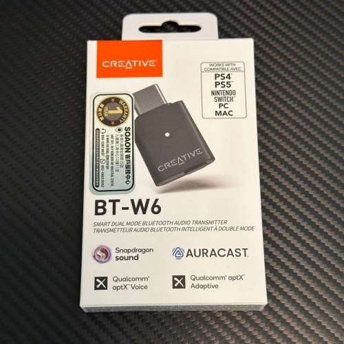 Creative BT-W6 Wireless Audio Transmitter 高通智能藍牙 5.4 音訊發射器 行貨 有...