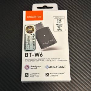 Creative BT-W6 Wireless Audio Transmitter 高通智能藍牙 5.4 音訊發射器 行貨 有...