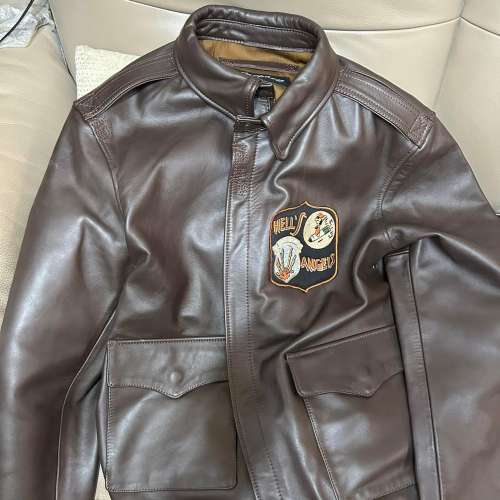 Nappa leather jacket military