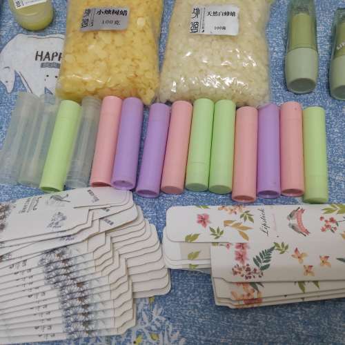 自製diy手工唇膏材料包 製作潤唇膏套裝 唇膏修復工具 唇膏模具 唇膏空管 胡蘿蔔素 ...
