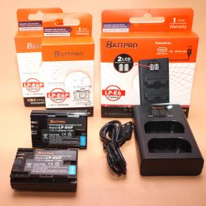 上到行驗證！( 2x LP-E6P電池 連 1x LPE6P雙位充電器 )優惠套裝合Canon R5 Mark II...
