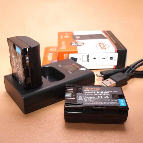 上到行驗證！( 2x LP-E6P電池 連 1x LPE6P雙位充電器 )優惠套裝合Canon R5 Mark II...