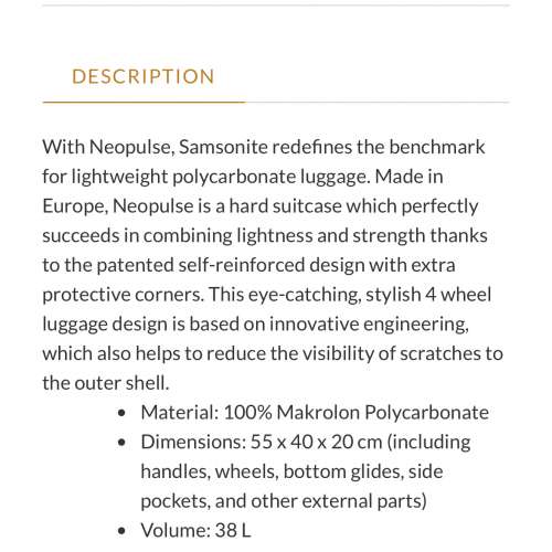 （Brand New) Samsonite Neopulse 20-Inch CarryOn  Cabin Luggage 手提行李(全新)