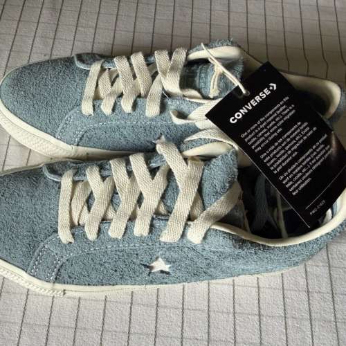 全新 Converse One Star Pro 猄皮波鞋 粉藍色 附兩對鞋帶 UK 4 號