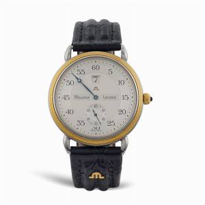 Vintage Maurice Lacroix Automatic Jumping Hour Watch w/18KT Gold Bezel