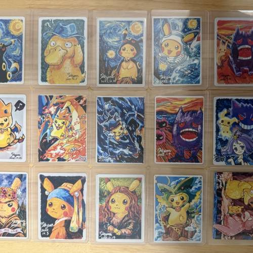 【Pokemon Fans Art】自制簽繪卡牌合集|全套15張 | 比卡超/耿鬼/月亮伊布