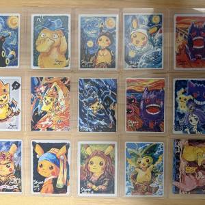 【Pokemon Fans Art】自制簽繪卡牌合集|全套15張 | 比卡超/耿鬼/月亮伊布