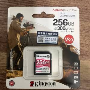全新未開 Kingston CANVAS React Plus V90 256GB UHS II SD卡