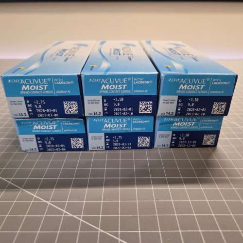 全新行貨 1 DAY ACUVUE MOIST 隱形眼鏡 度數-3.50/2.75 弧度 9.0