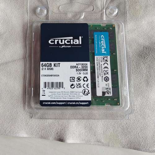 64GB KIT (2 x 32GB) Crucial DDR4 3200MHz SODIMM