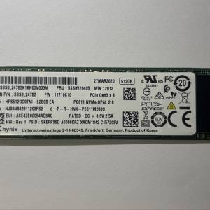 SK hynix PC611 512GB m.2 nvme PCIe 3.0 SSD