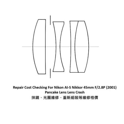 Repair Cost Checking For Nikon AI-S Nikkor 45mm F/2.8P (2001) Pancake Lens Clean