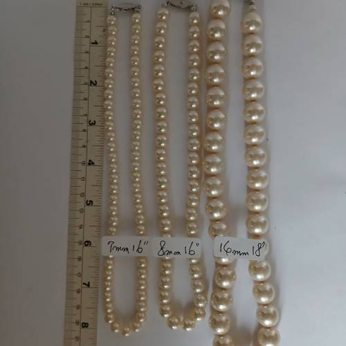 清存貨價出售 ，一手三條日本樹脂 人造養珠頸鏈共售138元，好皮光 ，歡迎批發，創業...