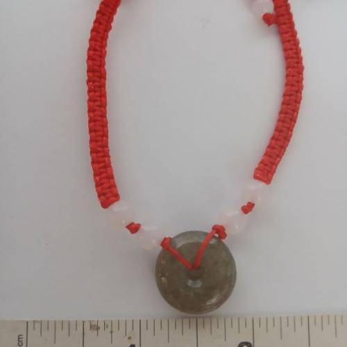 清存貨價出售，一手三條 翡翠a玉18mm 平安扣 繩手串，共售138元