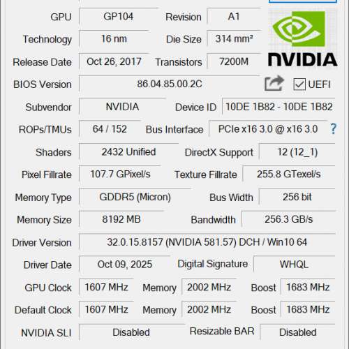 MSI GeForce GTX 1070 Ti   Gaming ,  8G