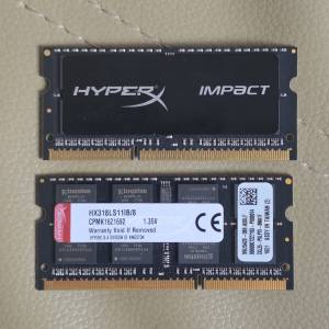 Kingston HyperX Impact Black 8GB 1866MHz DDR3 DDR3L SODIMM SO-DIMM Laptop RAM