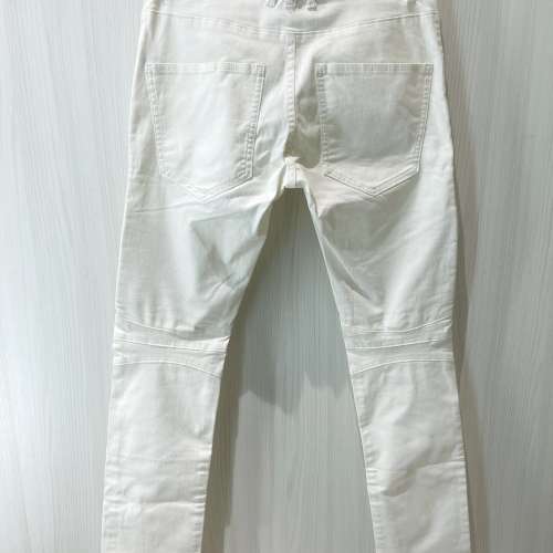 100%全新 日本潮牌 MANIERA Biker Jeans 男裝牛仔褲 純白 M碼 Smart Casual