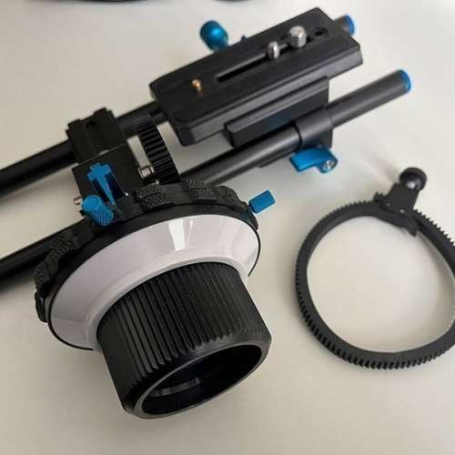 YELANGU 攝錄拍片vlog 跟焦器追焦器15mm 通用型導管雲台快拆板套裝