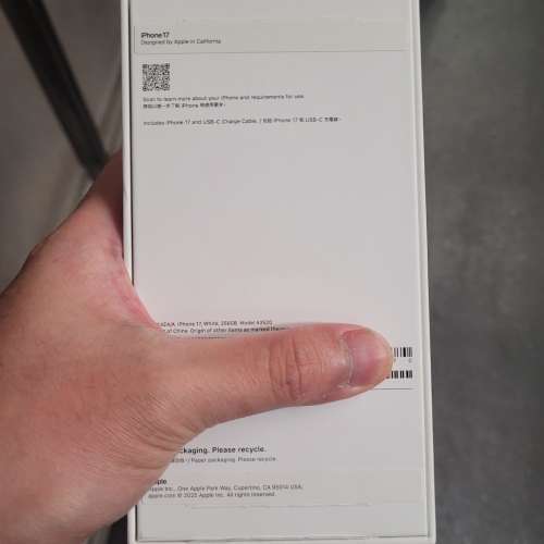 Apple iPhone 17 256Gb 白色 未用過新機 蘋果
