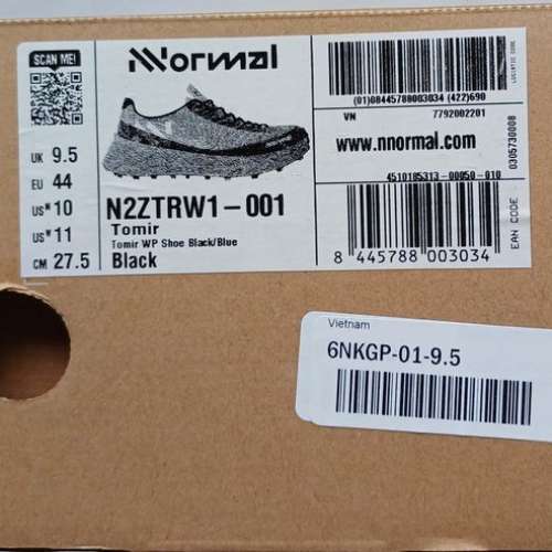 西班牙🇪🇸 NNormal Tomir WP 黑色 🎯防水跑+行山鞋🎯 尺碼: US10 / EU44 / 腳長: ...