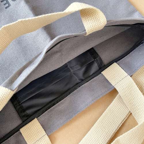 全新簡約文青 帆布手提拉鏈袋 斜孭袋 Shopping Bags 黑啡灰三色