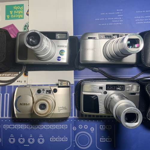 Konica zup nikon lite touch zoom 70ws Pentax epsio 170 sl 145M super 菲林相機 ...