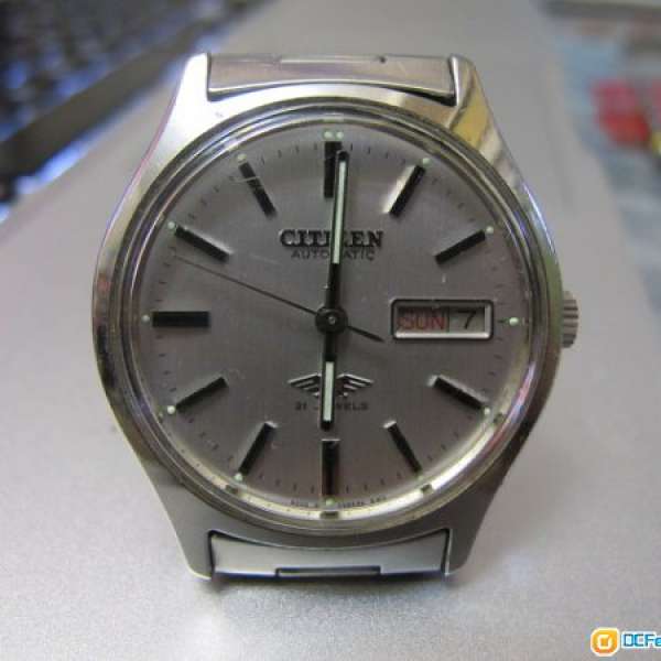 CITIZEN 7仔 21石 星期 曰曆自動上鍊錶