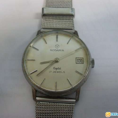Vintage SWISS RODANIA CRYSTAL 17JEWELLS 上鍊錶