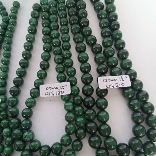 緬甸乾青珠串，4/6/8/10/12/14mm 全部長約15吋，珠圓玉滑滿綠色。每條價錢如照片顯...