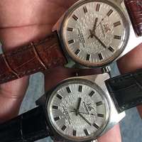 古董上海表 孔雀開屏面 玫瑰金+銀色面 一對 表面耀麗