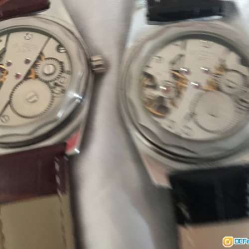 古董上海表 孔雀開屏面 玫瑰金+銀色面 一對 表面耀麗