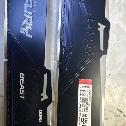 kingston gaming Ram ddr5 6000 c30 32gb （16ｘ２）二手行貨有保養