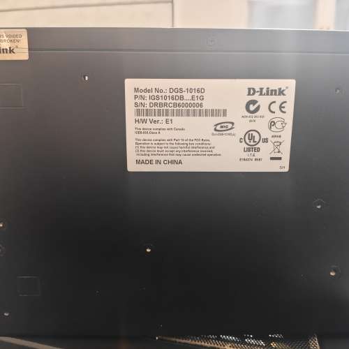 D-LINK DGS-1016D gigabit switch