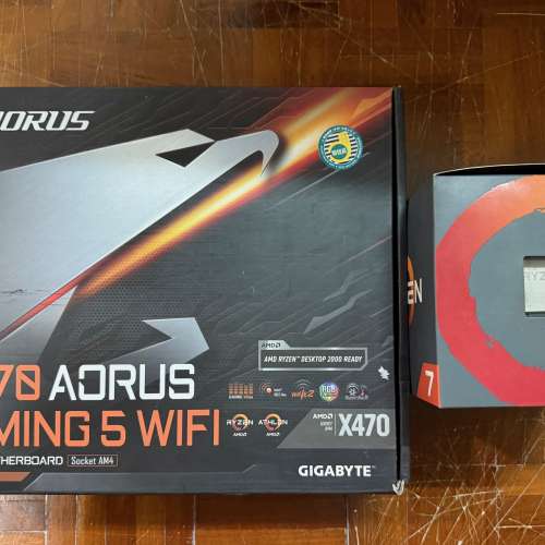 技嘉主機板 Gigabyte X470 AORUS GAMING 5 WIFI + Ryzen 2700 CPU 處理器