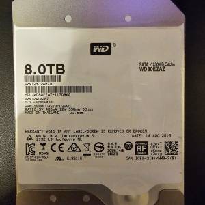 WD 8TB WD80EZAZ Helium Fill HDD (256MB Cache, 5,400rpm)